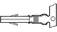 CONTACT/Female (socket), brass material, gold plating, 600 V, 19 A. Mate-N-Lok series. For use with 20-14 gauge wire.