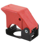 SWITCH GUARD/3 position, momentary down, red, keyway locator: 12 o'clock position