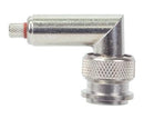 TNC CONNECTOR/Plug, 50 Ohms, 7 GHz, dual crimp, right angle, nickel finish, gold plating, 500 V. 