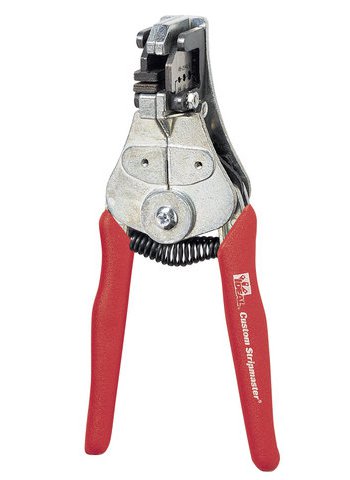 CUSTOM STRIPMASTER WIRE STRIPPER with GRIT PAD/16-26 AWG. Die-type blades, for PVC and other miscellaneous insulations. Strips solid or stranded wire.