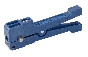 RINGER CABLE STRIPPER/Strips most non-round shielded cable including M27500. Spring-loaded head. Strips cables up to .12 in diameter. Fixed blades are sold separately and sized to insulation for accurate stripping. 