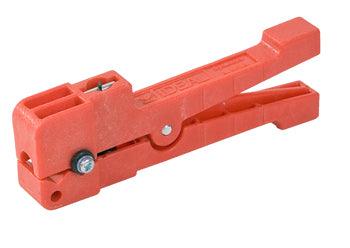 RINGER CABLE STRIPPER/Strips most non-round shielded cable including M27500. Spring-loaded. Cable diameters from .12 to .22. Fixed blades are sized to insulation for accurate stripping. 