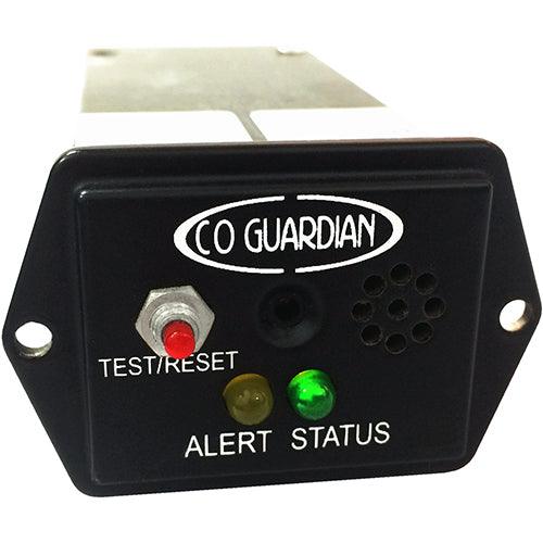 CO DETECTOR/Panel mount, 14/28 VDC, internal fan, shielded, audible alarm, LED red and amber CO Alert lights, LED green nominal indication light, 0 degree Fahrenheit to 100 degree Fahrenheit.