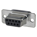 D SUB CONNECTOR/9 pin, female, solder, 2 rows, gold contact plating. ROHS compliant.