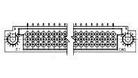BOX CONNECTOR/Male, 3 row, 34 position. .050, .075, .100