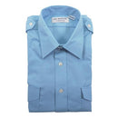 MENS AVIATOR STYLE SHIRT/short sleeve/blue/size 16