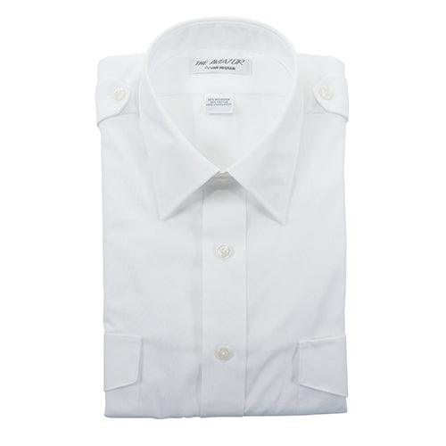 MENS AVIATOR STYLE SHIRT/long sleeve/white/size 17.5/36-37