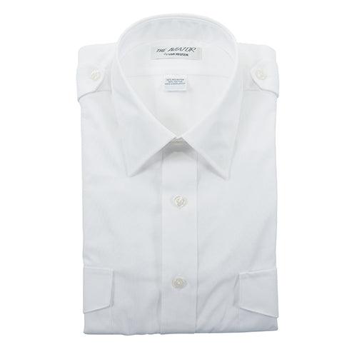 MENS AVIATOR STYLE SHIRT/short sleeve/white/size 16/tall