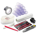 INJECTION FIX KIT/For injecting tracer gas to leaks on uneven surfaces. Includes: 1 ea injection plug (40mm), 1 ea cutter, 10 ea PVC tubes (40mm), 1 ea sealant tape, 1ea aluminum tape, 1 ea modeling tools, and 1 ea mylar film. 
