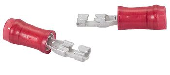 RECEPTACLE/Female, insulated, red, 300 VAC, PIDG series. Stud/tab size: 2.79 mm X .51 mm. For use with 22-18 gauge wire. 