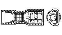 Terminal/PIDG faston, straight receptacle, insulated, female, yellow, for use with 12-10AWG