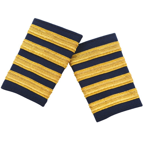 EPAULET/Shoulder boards, blue with 4 gold stripes. 
