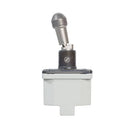 TOGGLE SWITCH/DPST (double pole single throw), ON-NONE-ON, panel mount, lever lock, momentary contact. 