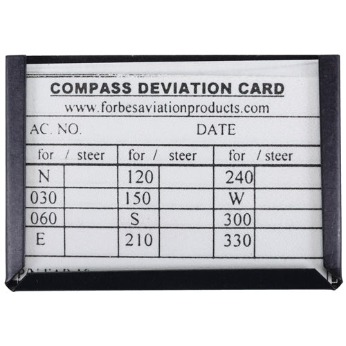 COMPASS DEVIATION CARD with ALUMINUM HOLDER/Includes: 3 cards and plastic protective sheet