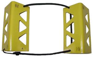 TRAVEL CHOCKS/6/Yellow. Heat-treated, powder coat finish. Small for wheel 5.500 or smaller.