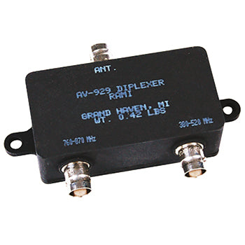 ANTENNA DIPLEXER/380-520 and 760-870 MHz, 50 Ohms, BNC Female Connector, 2 Hole Mount & a Black Finish. 
