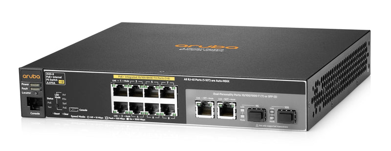 HPE JL070A Aruba 2530 8 Port PoE+ Internal PS Switch - 313 Technology LLC