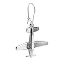 AVIATION EARRINGS/Bonanza, 3D, silver plated, pierced wire only, longest dimension 59/64 