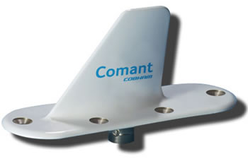 DME TRANSPONDER BLADE ANTENNA/C Female Connector, Open Circuit, 6 Hole Mount and a White Finish. 