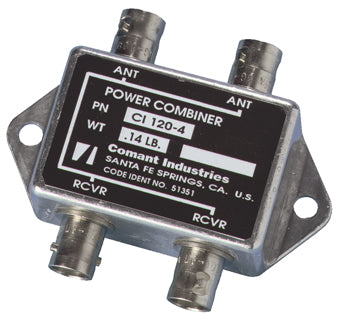 VOR GS POWER COMBINER/BNC Female Connector, 108-118 MHz and 329-335 MHz, 50 Ohms, 2 Hole Mount & an Aluminum Finish. 