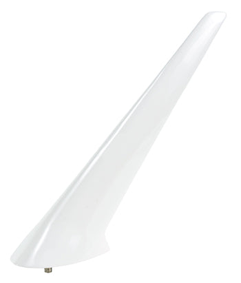 VHF BLADE ANTENNA/BNC Female Connector, 118-137 MHz, 50 Ohms, 25 Watts, Airspeed 350 Knots, 4 Hole Mount & a White Finish. 
