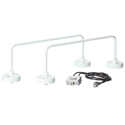 TOWEL BAR SET VOR GS ANTENNA/108-118 MHz and 329-335 MHz, 50 Ohms, Airspeed 300 Knots, Set Includes 2 Towel Bar Elements, Each With a Signal Combiner and 8 Hole Mount Per Element. BNC Female Connector & a White Finish. 