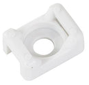 CABLE TIE MOUNT/White, .18 hole diameter, .31 max tie width, 1/4 opening. For use with 18 lb-120 lb cable ties.