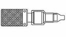 CONNECTOR/Triaxial, male, threaded, without contacts, solder termination, cable mount, straight angle. 