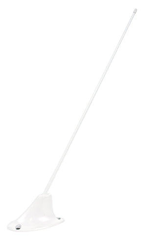 VHF ROD ANTENNA/FM COMM, BNC Female Connector, Vertical, 138-174MHz, 3 Hole Mount, & a White Finish. 