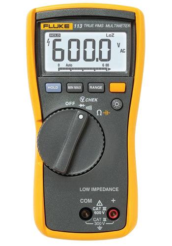 DIGITAL MULTIMETER/True RMS, backlit display, min-max recording, diode test, CAT III 600 V and category IV 300 V, includes magnetic hanger.