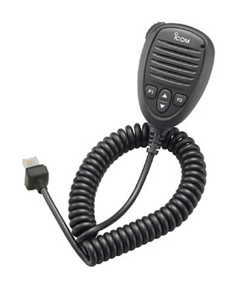 MICROPHONE/With built in speaker.  Front panel includes up/down buttons and 2 programmable buttons. (P1/P2), Coiled cable length 12 retracted , 48 extended.