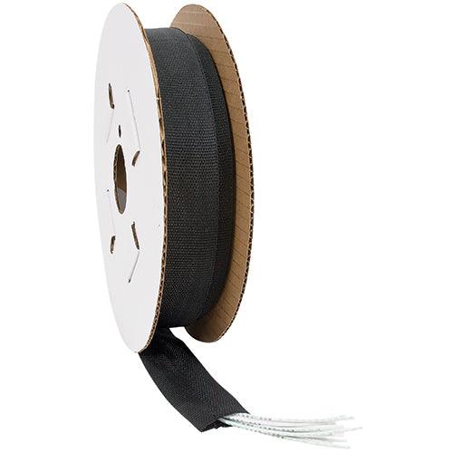 HEAT SHRINK FABRIC/Black, .787, 50' length