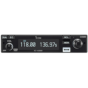 VHF AIRBAND TRANSCEIVER/Vehicle mount, 12-24 VDC, OLED display includes MB-53 mounting bracket, HM-176 microphone and SP-35 external speaker. 