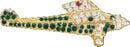 GOLD JEWELED TAILDRAGGER PIN/with crystal stones and position lights
