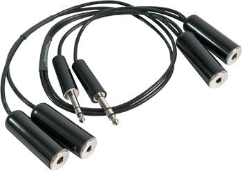 HEADSET EXTENSION CABLE/Double Headset Y Adapter. Converts one set of a/c radio panel jacks into two. 4 feet in length.
