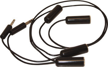 HEADSET EXTENSION CABLE/Double Headset Y Adapter. Converts one set of a/c radio panel jacks into two. 2 feet in length.