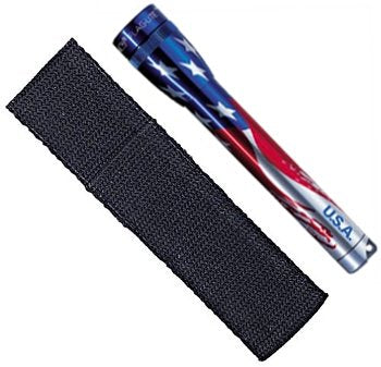 MINI MAG-LITE HOLSTER COMBO PACK/Flag-Lite, includes: flashlight, polypropylene belt holster and 2 ea AA alkaline batteries.