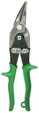 COMPOUND ACTION SNIPS/9.75 inches, cuts straight to right, steel, green handle