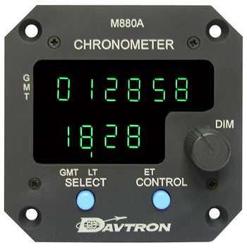 CHRONOMETER/DIGITAL CLOCK, GMT, LT & ET, 28 VOLT, NIGHT VISION COMPATIBILITY, GREEN A.  