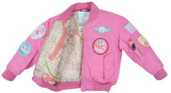 MA1 JACKET/Pink with patches, kids size 10-12