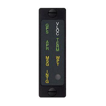 ANNUNCIATION CONTROL UNIT/14V, Vertical, no buttons. For use with Garmin GNS-430/530 and Avidyne IFD-440/540 models. 