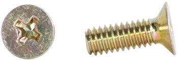 PHILLIPS FLAT HEAD SCREW/Carbon steel, Cadmium plated, 8-32, 1/2