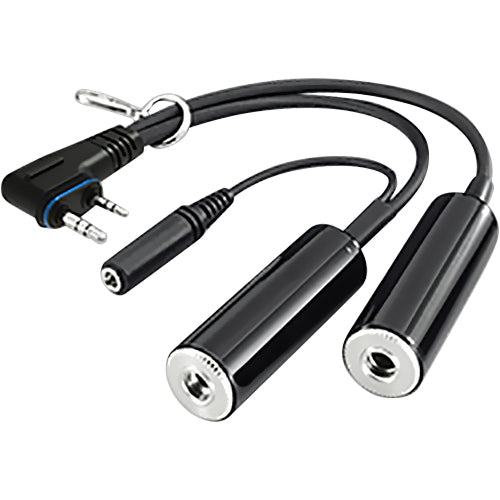 HEADSET ADAPTER CABLE for IC-A25. For use with general aviation dual plug headsets.