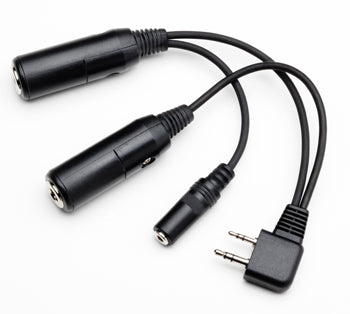 HEADSET ADAPTER/for ICOM A3, A6, A22, and A24/twin sockets accept PJ-055 and PJ-068 plugs converting to ICOM A22 plug