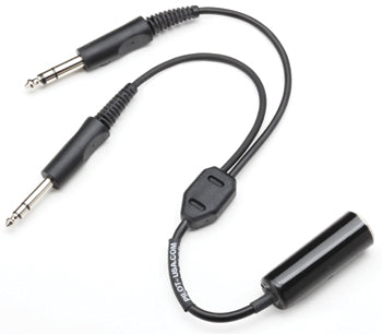 SINGLE PLUG HEADSET TO GENERAL AVIATION ADAPTER/twin plug/converts headset with single plug with two/9' cord