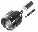 CONNECTOR/N male, 50 ohm, crimp/solder attachment for RG55, RG141, RG142, RG223, RG400. NOTE: This will not mate with 75 ohm N connectors.