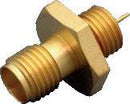 CONNECTOR/SMA female, bulkhead hermetically sealed with O-ring. Solder attachment stub terminal, .250 diameter, front mount