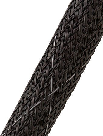 AERO BRAIDED SLEEVING/Nominal size 1/4 mini roll, 200', black with white tracer. 