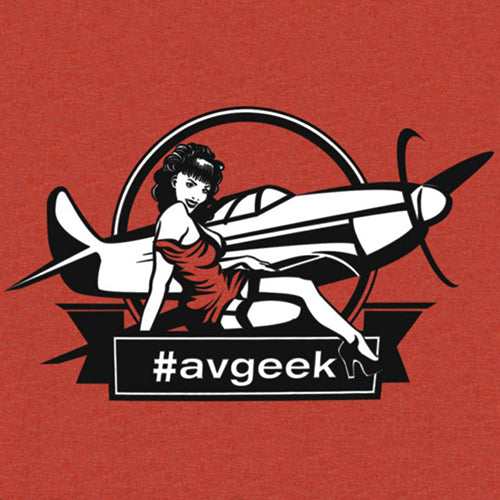 "#avgeek" T-Shirt | Red, Men's Medium