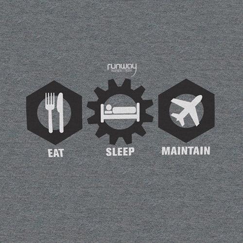 EAT-SLEEP-MAINTAIN T-SHIRT/Gray, Men's Large